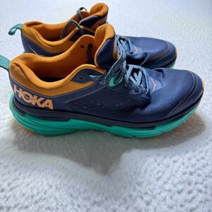 Hoka Men's Blue and Orange Running Shoes